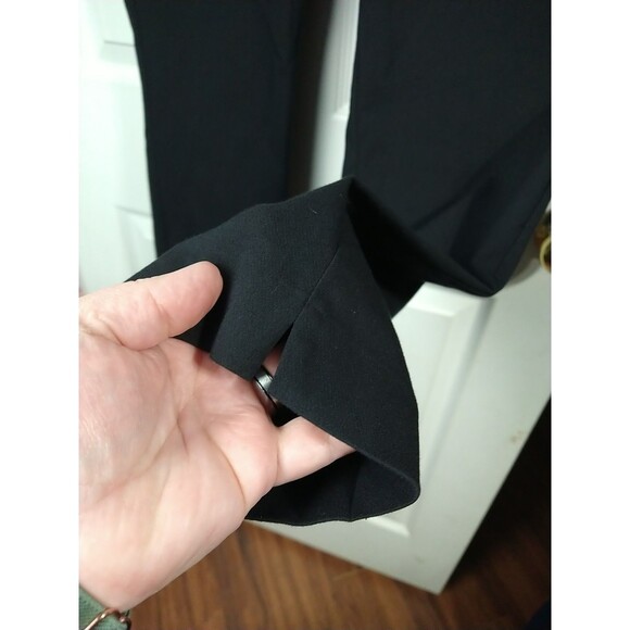 Zara Woman XL Pants Ankle Black Straight Stretch Waist Pocket Officewear - Picture 5 of 12
